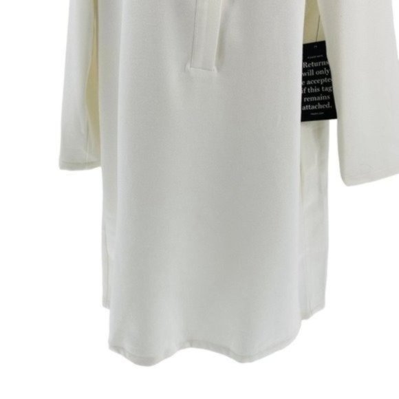 Tuckernuck | NEW White Stretch Crepe Avery Long Sleeve Shirt Dress Size M - Picture 6 of 12